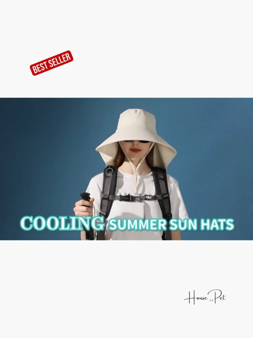 Women Sun Hat with Neck Flap Ponytail Hole UPF 50+ Wide Brim Rollable Hiking - Picture 7 of 7